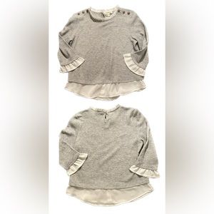 𝅺96 - Faith and Joy - knit top with a fooled blouse at the bottom hem and cuff